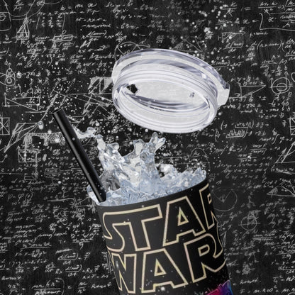 Star Wars Themed Skinny Tumbler with Straw - 20oz, Perfect for Fans and Collectors