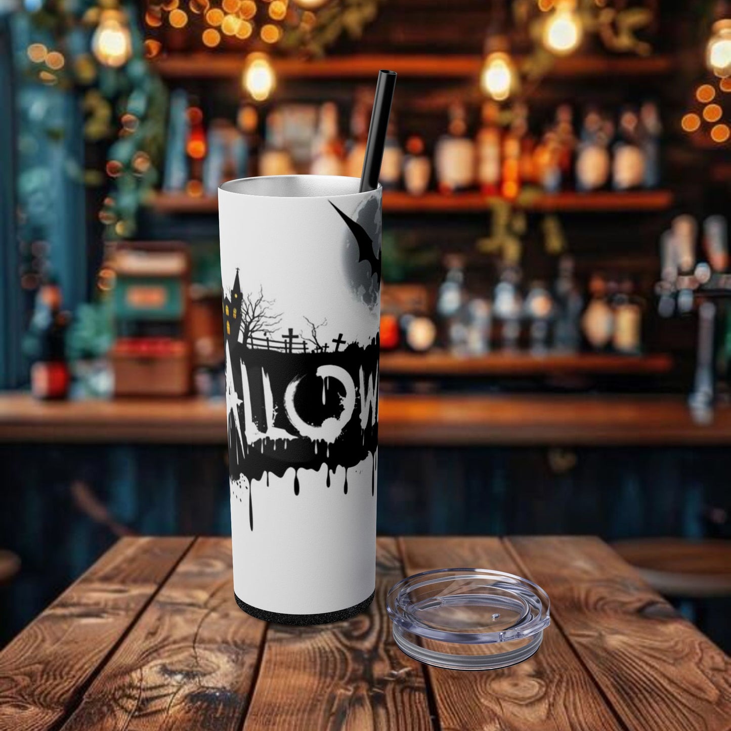 Halloween Design Tumbler with Straw