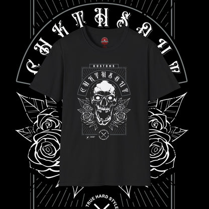 Black Skull & Roses T-Shirt - Edgy Streetwear Style
