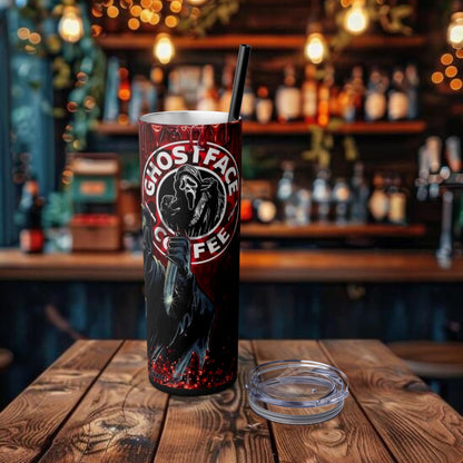 Halloween (Ghostface) Design Tumbler with Straw