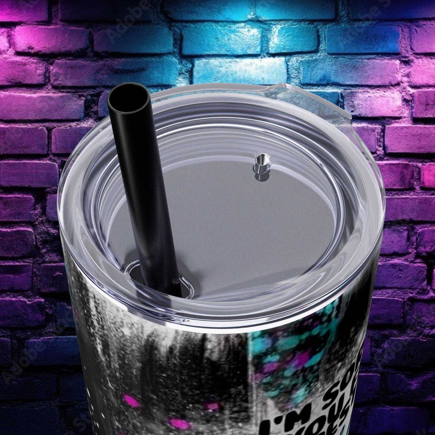 Funny Cow Tumbler with Straw - 20oz Resting Bitchface Design