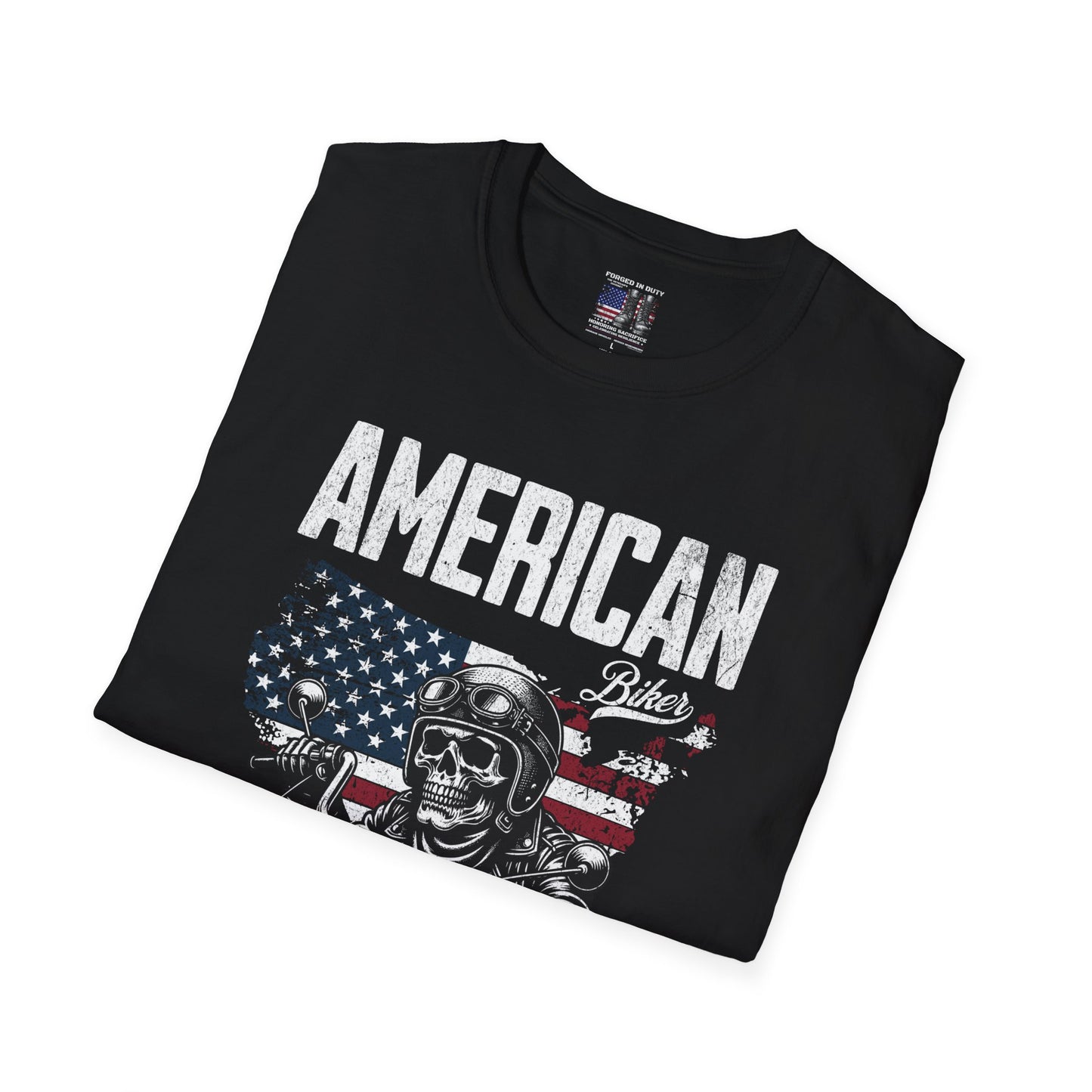 American Biker T-Shirt, Born to Ride Tee, Motorcycle Enthusiast
