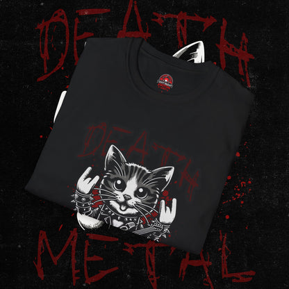 Death Metal Cat T-Shirt - Edgy Graphic Tee for Music Lovers
