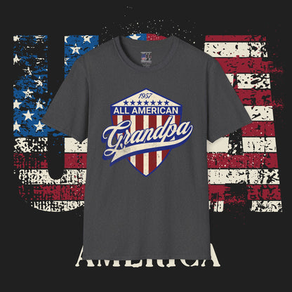 All American Grandpa T-Shirt, Patriotic Tee, USA Pride Shirt, Father's Day Gift, Independence Day Apparel