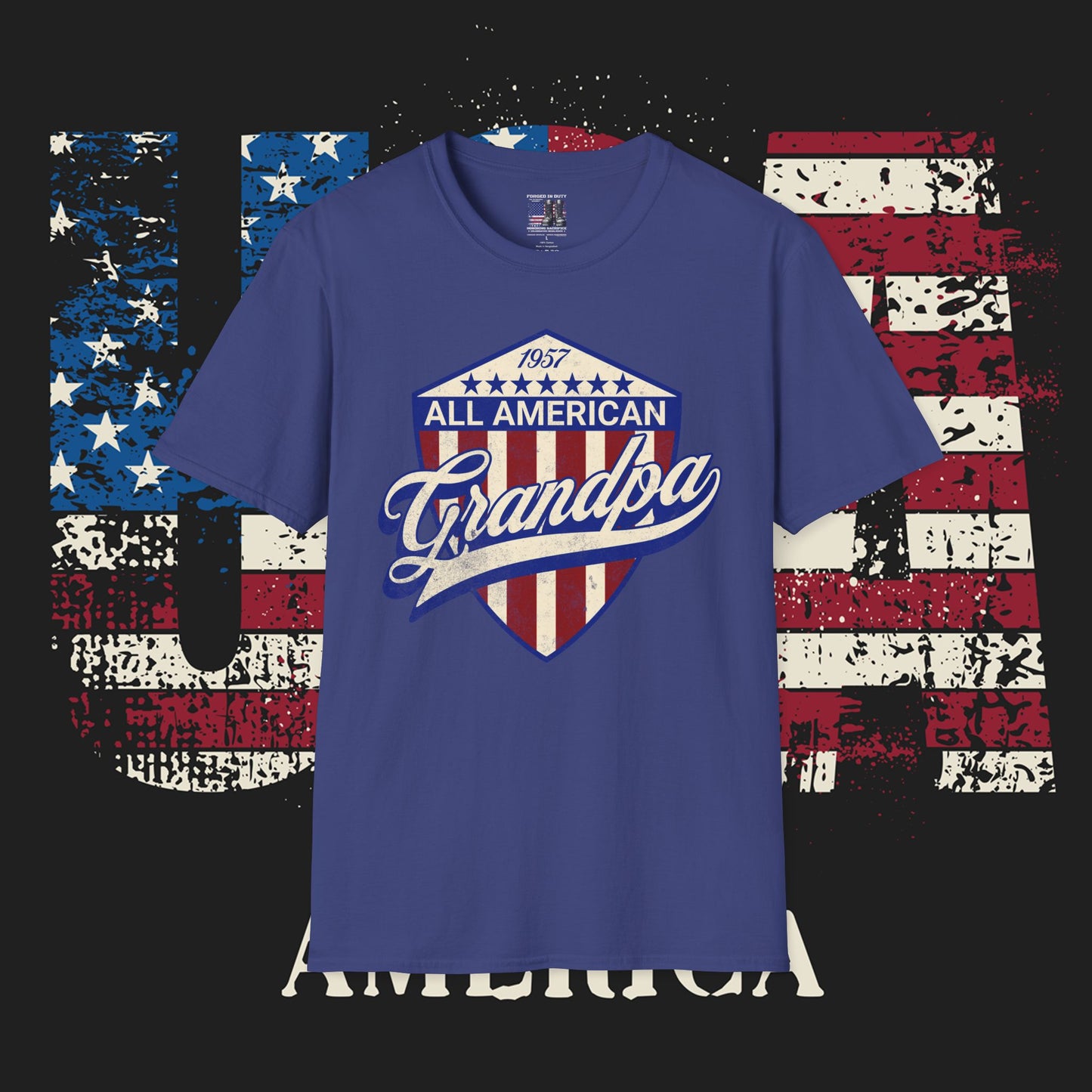 All American Grandpa T-Shirt, Patriotic Tee, USA Pride Shirt, Father's Day Gift, Independence Day Apparel