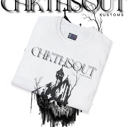 Chilling Haunted House Graphic Tee for Spooky Vibes