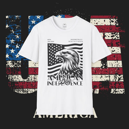 Independence Day T-Shirt, Patriotic Tees for July 4th, Casual Summer Style, USA Pride Apparel, Eagle Graphic Tee